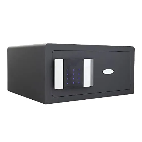 Rottner Tresor Prestige Lap - 20 x 42cm, Elektronikschloss Touchscreen - Hoteltresor mit Feuerschutz für leichte Brände und benutzerfreundlichem Touchscreen-Elektronikschloss. Ideal für die sichere Aufbewahrung von Laptops.