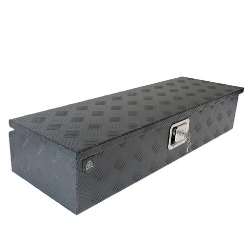 Deichselbox Werkzeugbox Staubox 950x320x190mm Aluminium Schwarz für Anhänger