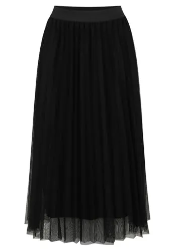 BETTY & CO Damen Midirock mit Plissee in schwarz von Betty & Co