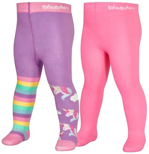 Playshoes Strumpfhose Unisex Kinder Strumpfhose, Einhorn 2er Set, 62/68
