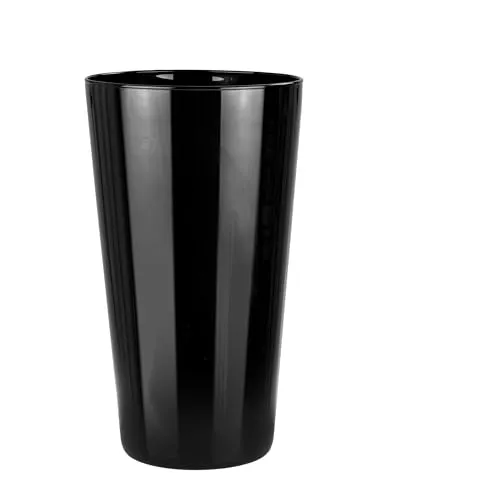 Trend For Home Blumenvase H: 25 cm Deko Schwarz Vase Schwarz Glasvase Konisch Groß Deko Vase Große Dekorative Vasen für Pampasgras, Ø 14 cm, Alyssa Piano Black