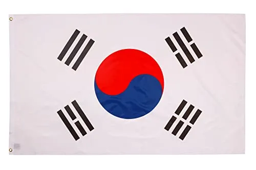 PHENO FLAGS Südkorea Flagge 90x150cm - wetterbeständige Fahne mit Messingösen, 100% Polyester, robuste Doppelnaht & in lebendigen Farben - ideal für Flaggen-Liebhaber