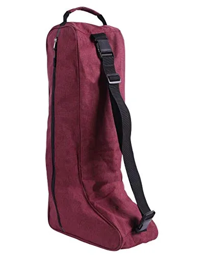 Stiefeltasche Reitstiefel | Größe: 32 x 17 x 62 cm | 33 l Inhalt | Optimale Belüftung | Einfaches Tragen | Inkl. Trennwand und Reißverschluss (Bordeaux)