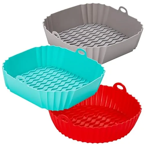 Siliz Silikonform für Heißluftfritteuse - Zubehör für Friteusen, lebensmittelechtes Silikon, einfach zu reinigen und sorgt für optimale Luftzirkulation für knusprige Ergebnisse.