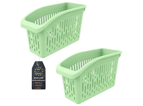 Engelland Korbeinsatz Kühlschrank-Organizer, Aufbewahrungsbox, Korb, Vorratsbehälter für Küche, Schrank, Kunststoff, BPA-frei, robust