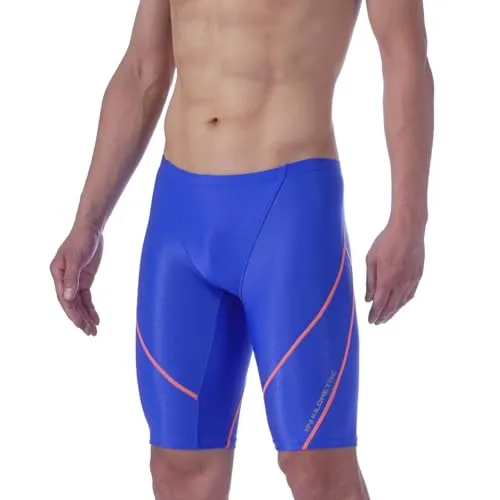 MY KILOMETRE Herren Jammers Lang Badehose Schwimmen Badeanzug Jammer (DE Hellblau M)