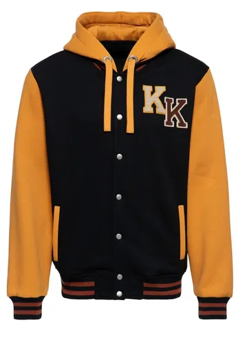 KingKerosin Kapuzensweatjacke Sex, Drugs & Rock 'n' Roll - Stylische Kapuzensweatjacke im College-Stil mit auffälligem Chenille-Patch und großem Rückenprint. Weiches Sweat-Material sorgt für höchsten Tragekomfort, während praktische Taschen und Kordelzugkapuze Funktionalität bieten. Ideal für Streetwear-Liebhaber!