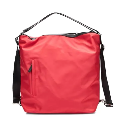 MANDARINA DUCK Hunter Shoulderbag Umhängetasche Diva rot schwarz - Stylische Umhängetasche für Damen in Rot und Schwarz, ideal für die Freizeit. Verstellbarer Trageriemen und langlebiges Material sorgen für hohen Komfort und praktische Nutzung.