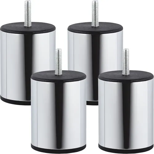 SOTECH 4er Set Möbelfüße UNIFORM Ø 60 / H 80 mm Chrom poliert Sockelfüße Sofafüße Bettfüße