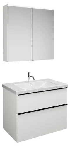 burgbad Eqio Möbelkombination inkl. Keramik-Waschtisch 83 cm, mit Griffleiste G0252