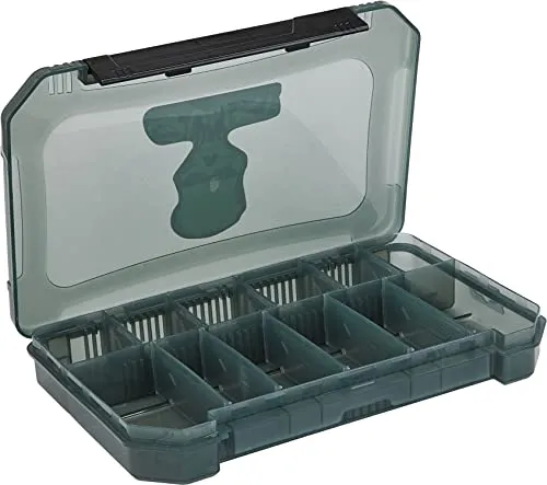 Gunki Box 35x23x5cm - Sicherer Ködertransport für Angler - Köderbehälter von Gunki mit verstellbarer Einteilung für Softbaits, Maße: 35x23x5cm, ideal für den sicheren Transport von Kunstködern.