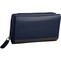 extra große dunkelblaue Damenbörse, Reißverschlussbörse, viele Fächer, Fotofach