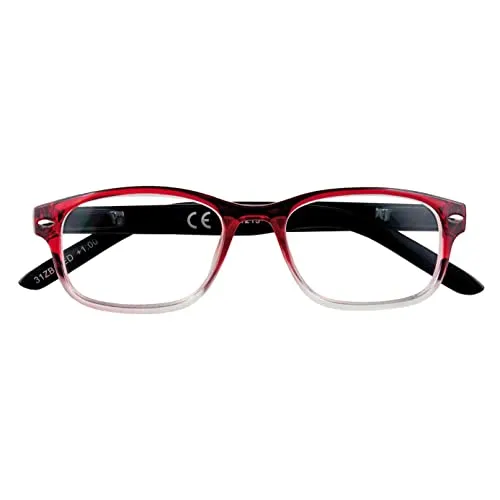 Zippo® -Lesebrille, hergestellt mit einem weichen Linienrahmen, ideal für Männer und Frauen, Diopter +2,00, schattierte rote Farbe