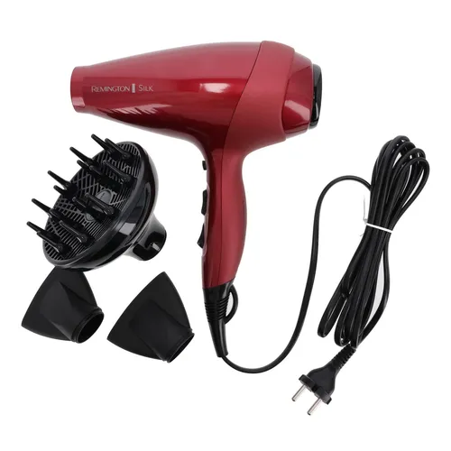 Remington Haartrockner Profi Ionen Silk AC9096 - 2400W, 140 km/h, 3 Stylingaufsätze, Ionen-Generator für glänzendes Haar und schnelles Trocknen