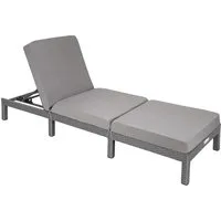 tectake Gartenliege Rattan Sonnenliege - Liegen für den Garten, 6-fach verstellbare Rückenlehne und bis zu 120 kg belastbar, ideal für entspannte Stunden im Freien.