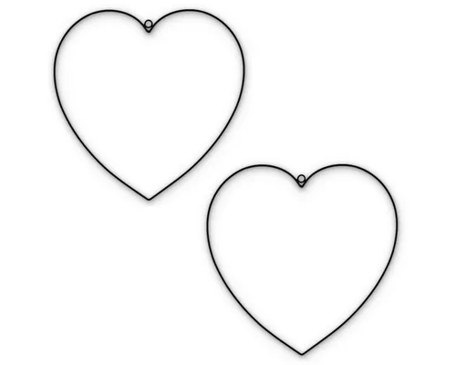 matches21 HOME & HOBBY Dekofigur Metall-Herzen 2er zum Aufhängen 30 cm schwarz Herz-Deko Basteln (2 St), Deko-Hänger Metall-Ringe in Herz-Form als Fenster-Deko Wand-Deko