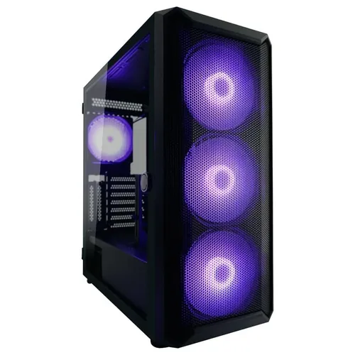 LC Power Gaming 804B - Midi-Tower PC-Gehäuse Schwarz, mit ARGB-Lüftern und hervorragender Kühlleistung für anspruchsvolle Gamer
