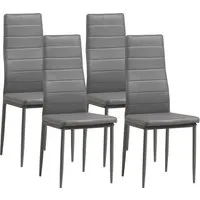 Albatros Esszimmerstühle MILANO 4er Set - Stilvolle Polsterstühle in Grau - Stühle für Esszimmer und Küche mit elegantem Kunstleder-Bezug, robust und pflegeleicht. Ergonomische Polsterung für höchsten Sitzkomfort – perfekt für gesellige Abende!