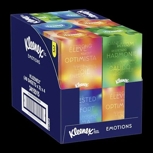 Kleenex Kosmetiktücher-Boxen, für den täglichen Gebrauch, 3-lagig, Collection Würfel, 12 x 48 Tücher