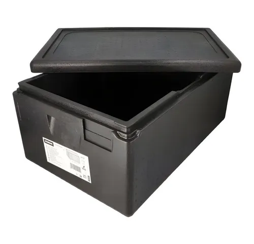 PAPSTAR Thermobehälter 4x Isolier-Transportbehälter 60 x 40 x 28cm schwarz Gastro-Norm 1/1, EPP