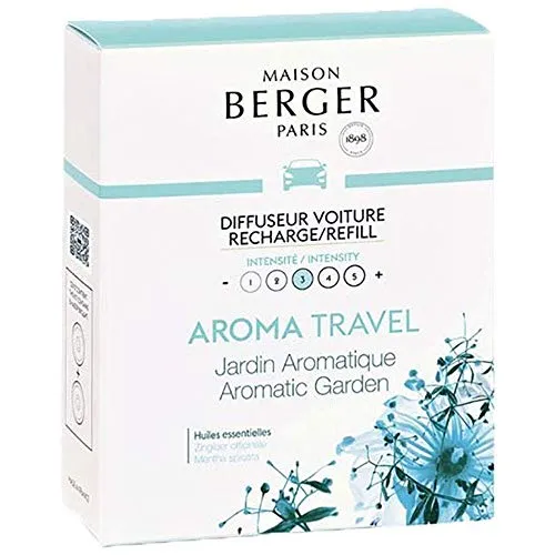 MAISON BERGER PARIS Diffuser Autoduft Refill Set - 2 Stück Aroma Travel - Keramik zum Nachfüllen für Maison Berger Paris Autoduft Diffuser, 2er Pack Keramik-Nachfüllungen für den Auto-Diffusor von Maison Berger weiß
