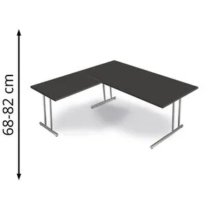 Kerkmann Schreibtisch Artline anthrazit/silber - Kinderschreibtisch, manuell höhenverstellbar von 68-82 cm, ideal für ergonomisches Arbeiten und Spiel, mit horizontaler Kabelführung für ein organisiertes Umfeld.