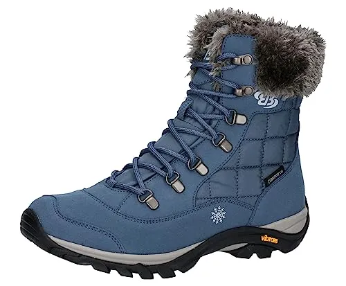 Brütting Damen Himalaya Schneestiefel, Blau, 37 EU - Wanderschuhe, ideal für winterliche Bedingungen mit warmem Innenfutter und rutschfester Gummisohle für sicheren Halt.