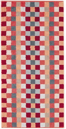 Cawö Handtücher Unique Karo 942 Koralle - 22 - Waschlappen & Waschhandschuhe mit attraktivem Karo-Design, extraflauschig und pflegeleicht aus 100% hochwertiger Baumwolle, Made in Germany.