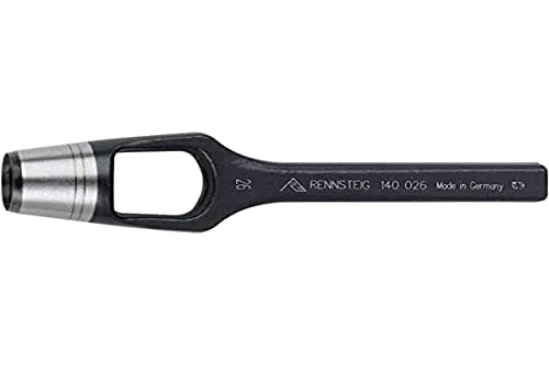 Rennsteig Henkellocheisen (Ø 28 mm, Locheisen, Lochstanzer, Stanzer für Gummi, Leder, Filz, Kunststoff, Kork, Stoff, Stanzwerkzeug) 1400280