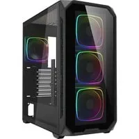Sharkoon PC Gehäuse AK5G RGB Black ATX - Stylisches PC-Gehäuse mit RGB-Beleuchtung, ideal für Gamer und leistungsstarke Systeme, bietet optimale Kühlung und Platz für Erweiterungen.