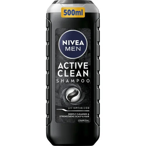 NIVEA MEN Active Clean tiefenreinigendes Shampoo mit Aktivkohle 500 ml