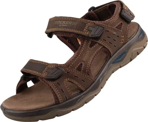 Dockers by Gerli Herren Sandale dunkelbraun - Wanderschuhe mit drei verstellbaren Klettverschlüssen für perfekten Halt und hohen Tragekomfort. Ideal für Streetwear und Outdoor-Aktivitäten.