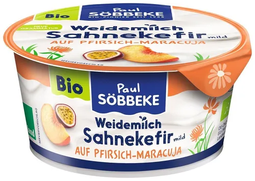 CREMIGER PFIRSICH-KEFIR - BIO-PASSIONSFISCH 150 g - SOBBEKE