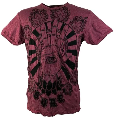 GURU SHOP Sure Herren T-Shirt Magic Eye - Bordeaux, Größe XL - Stylisches Herren T-Shirt aus weicher Baumwolle mit hochwertigem Druck und modernem Used-Look. Pflegeleicht und ideal für den Alltag.