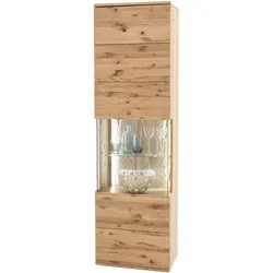 MCA furniture Vitrine 2 Santori, Eiche Bianco, ohne Beleuchtung - Elegante Vitrine für stilvolle Präsentation, mit massiver Asteiche Bianco und stabilen Glaselementen. Bietet viel Stauraum und kommt montiert zu Ihnen nach Hause.