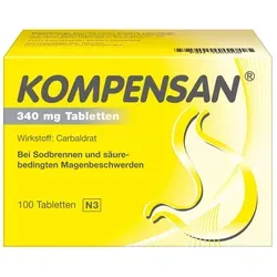 Kompensan 100 ST - Magen-Darm-Mittel - Arzneimittel zur Linderung von Sodbrennen und Magenbeschwerden. Enthält Carbaldrat, ideal für schnelle Hilfe bei säurebedingten Beschwerden.
