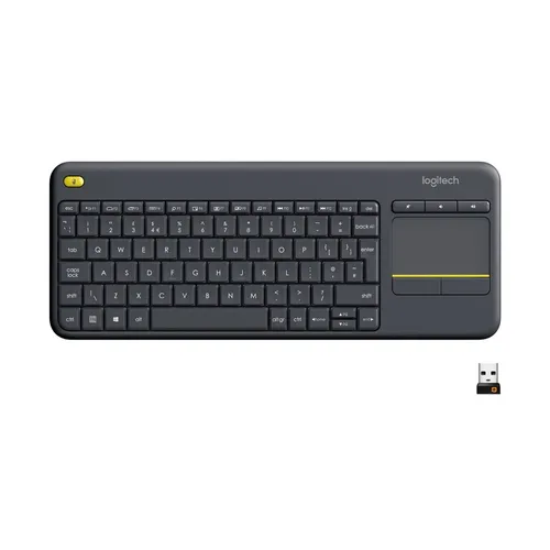 Logitech Wireless Touch Keyboard K400 Plus - Kabellose Tastatur mit integriertem Touchpad, ideal für das Wohnzimmer oder das Home Office – komfortable Steuerung von Smart TVs und PCs.