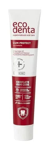 Ecodenta Zahnfleischschutz-Zahnpasta mit Teebaumöl I Toothpaste ohne Fluorid, stärkt und schützt das Zahnfleisch I Zahnpasta mit natürlichen Inhaltsstoffen, für Veganer geeignet, 75ml