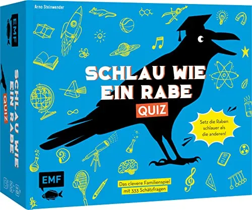 Schlau wie ein Rabe: Das spannende Quizspiel - Gesellschaftsspiel, bei dem Wissen, Bluffen und Glück gefragt sind – ideal für unterhaltsame Spielabende mit Freunden und Familie.
