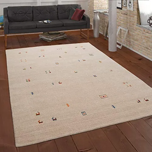 Paco Home Teppich Ethno Design 200x300 cm - Teppich für Wohnzimmer und Schlafzimmer, handgearbeitet aus 100% Wolle, pflegeleicht und robust – ideal für eine gemütliche Wohnatmosphäre.