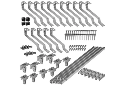 avoltik Solarmodul-Halterung Halterung Biberschwanz Montageset mit Klemmen Dach Haken Solar, (Halterung Biberschwanz Montageset mit Klemmen Dach Haken Solar, Für 2 oder 4 Solarmodule, Klemmen in silber oder schwarz, Wählbar in der Anlagengröße, Wählbar in der Farbgestaltung)