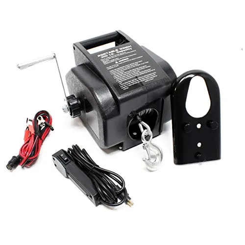 Wiltec Elektrische Seilwinde 12V 280W - Anhänger - Starke Zugkraft bis 4.990 kg, ideal für das Ziehen schwerer Lasten mit kabelgebundener Fernbedienung für einfache Handhabung.
