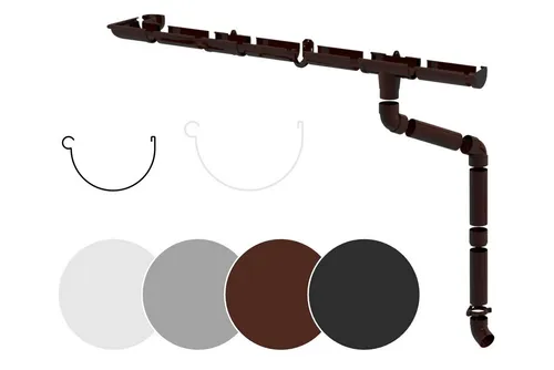 RainWay Dachrinne, Regenrinnen Komplettset (1 Dachseite) in braun von RainWay