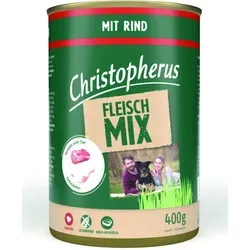 Christopherus Fleischmix mit Rind, Nassfutter für Hunde, 6 x 400 g