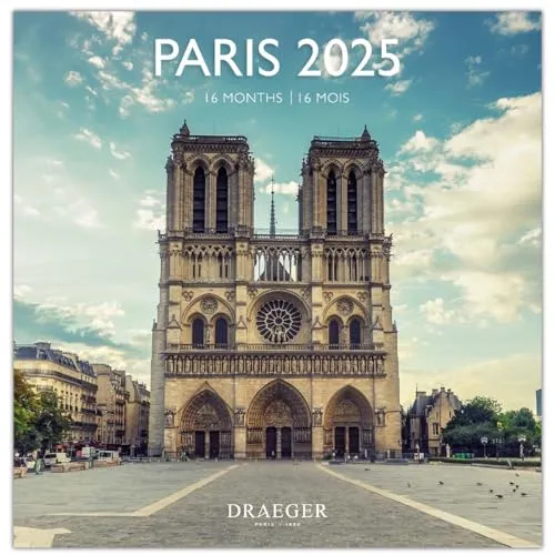 DRAEGER PARIS 1886 - Großer Wandkalender 29 x 29 cm 2025 – 7 Sprachen – September 2024 bis Dezember 2025 – 12 Fotos in verschiedenen Themen erhältlich – Paris – Termine, Geburtstage
