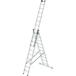 MUNK Mehrzweckleiter 33310, 3-teilig mit Wandlaufrollen