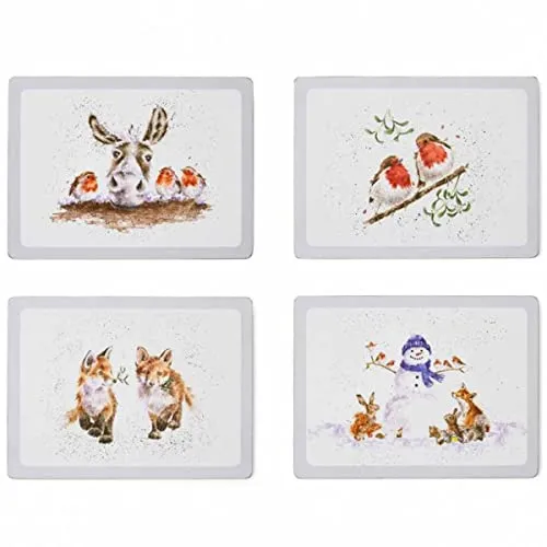 Wrendale Platzset 4-teiliges Tisch-Set Christmas-Tiere von 440s