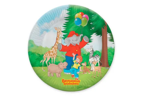 Party Factory Dekoteller Benjamin Blümchen Papp-Teller 23 cm 10 Stück für Kindergeburtstag
