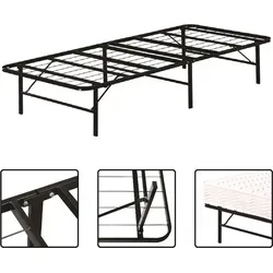 i-flair faltbares Klappbett 100x200 cm aus stabilem schwarzen Metall