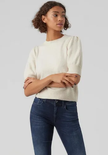 VMDOFFY 2/4 O-Neck Pullover GA NOOS - Pullover für Damen mit kurzen Puffärmeln, normaler Passform und pflegeleichtem, elastischem Materialmix für optimalen Tragekomfort.